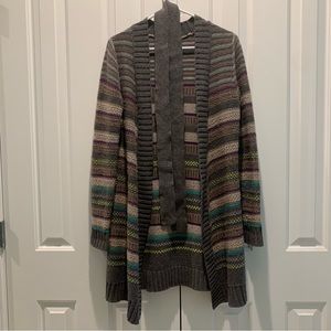Old Navy Long Open Front Striped Cardigan Sweater with Belt M